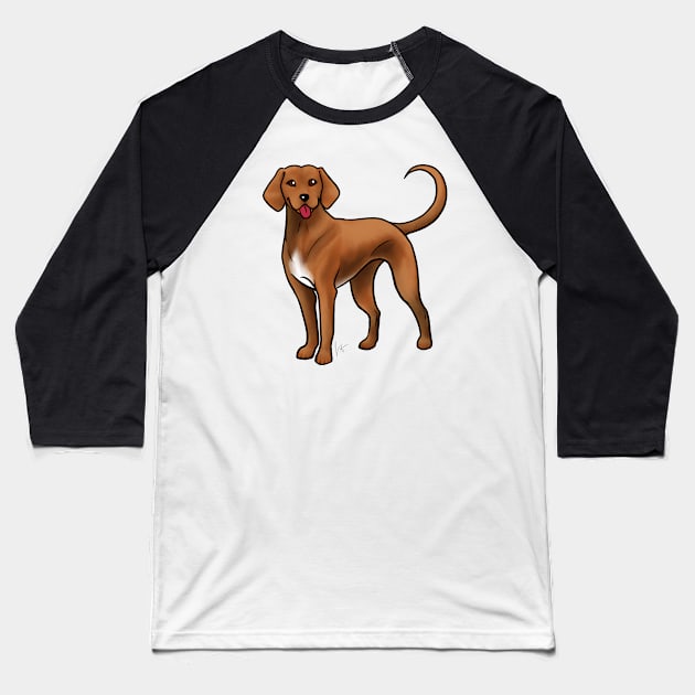 Dog - Redbone Coonhound - Red and White Baseball T-Shirt by Jen's Dogs Custom Gifts and Designs